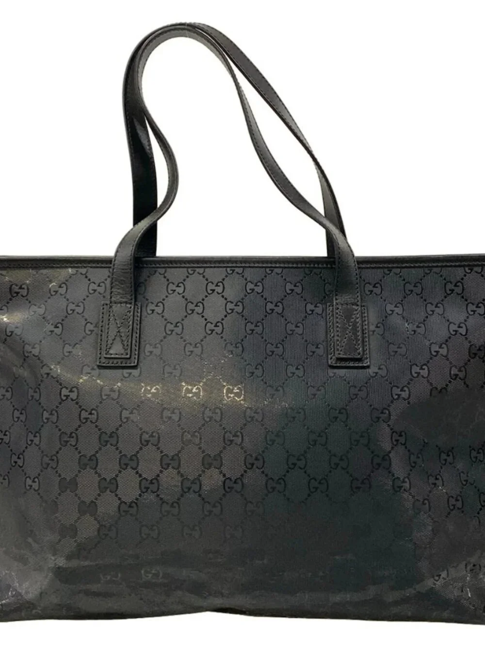 GUCCI Imprime 211137 Black PVC Leather Shoulder Bag - Picture 2 of 15